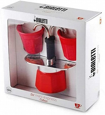 �� ���� ������ 2 ����� ���� Bialetti SET MINI EXPRESS RED