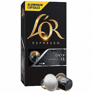 10 קפסולות אלומיניום L’OR ONYX - חוזק 12 10 קפסולות אלומיניום L’OR ONYX - חוזק 12