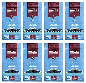 8 אריזות קפה מאורו נטול - 250 גרם טחון בואקום 8 אריזות קפה מאורו נטול - 250 גרם טחון בואקום