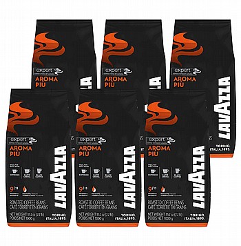 6 ק"ג פולי קפה לוואצה ארומה פיו Lavazza Aroma piu Beans 6 ק"ג פולי קפה לוואצה ארומה פיו Lavazza Aroma piu Beans