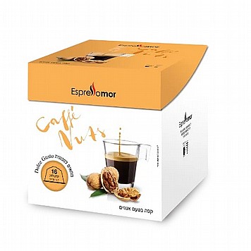 16 קפסולות תואמות דולצ`ה גוסטו Espressomor - קפה בטעם אגוז לוז 16 קפסולות תואמות דולצ`ה גוסטו Espressomor - קפה בטעם אגוז לוז