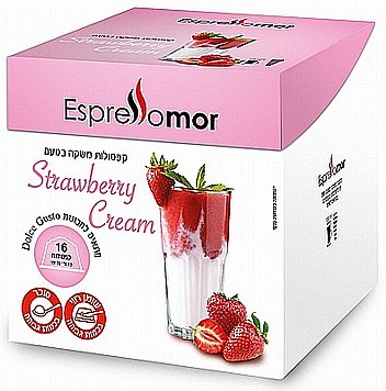 16 קפסולות תואמות דול'צה גוסטו espressomor dolce gusto STRAWBERRY CREAM 16 קפסולות תואמות דול'צה גוסטו espressomor dolce gusto STRAWBERRY CREAM
